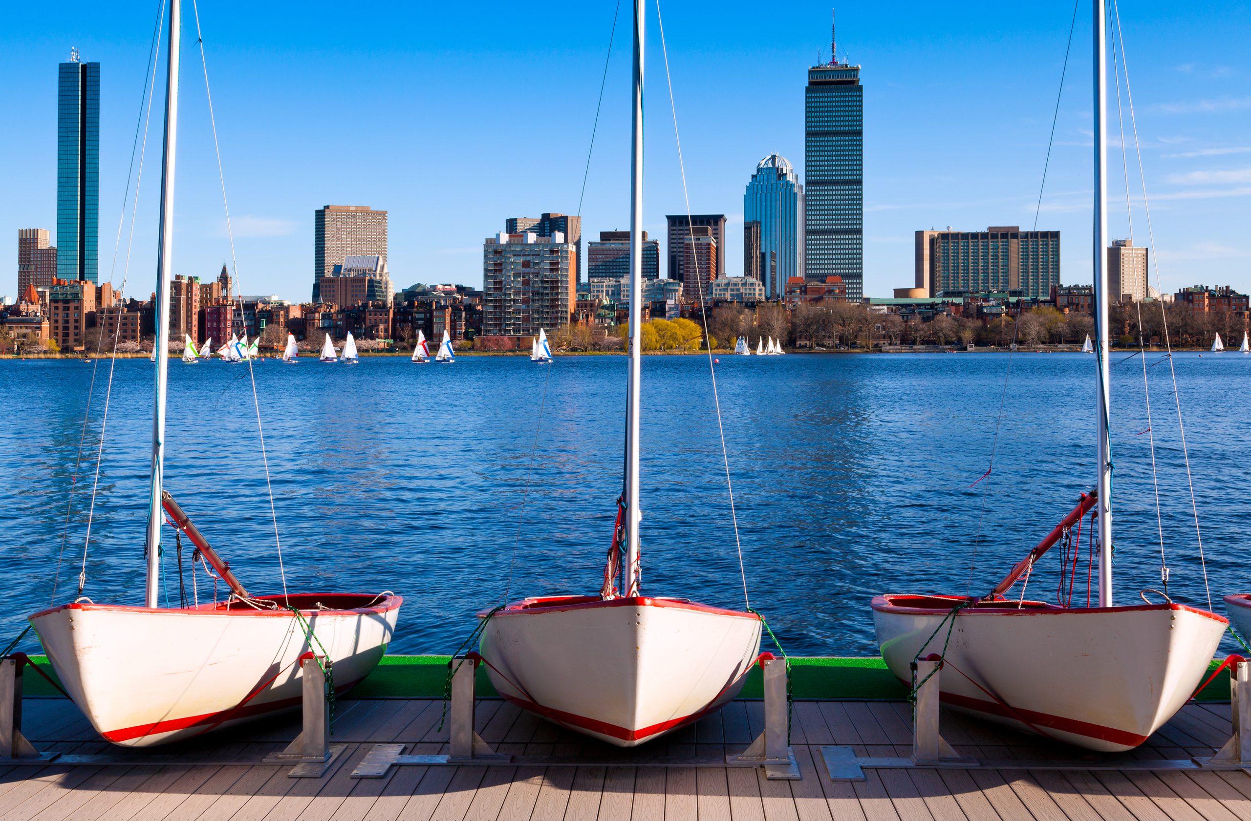 Boats on the Charles River in Boston